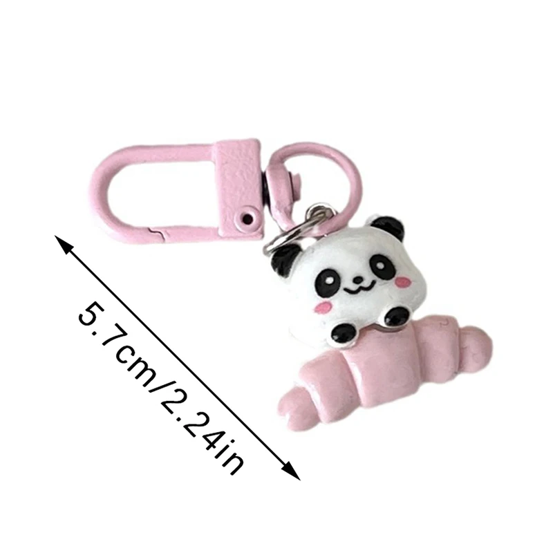 Panda dos desenhos animados Keyring com pingente de boneca Adorável Animal Keychain Decoração de mochila Acessórios de moda Presentes doces Presentes de casal