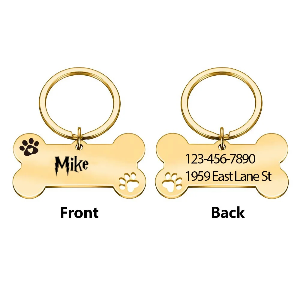 

1 pc new Harry P font Custom Name and number Laser Engraving Dog Tag Pet Nameplate Pet Accessories For Pets