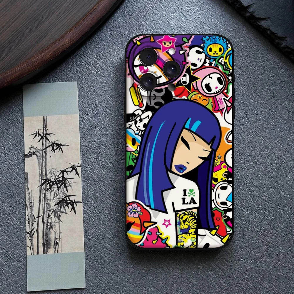 Japan Tokidokis Phone Case For Iphone 16 15 11 13 14 Pro Max 7 8 Plus X Xr Xs Max 12mini Black Shell Cover Case