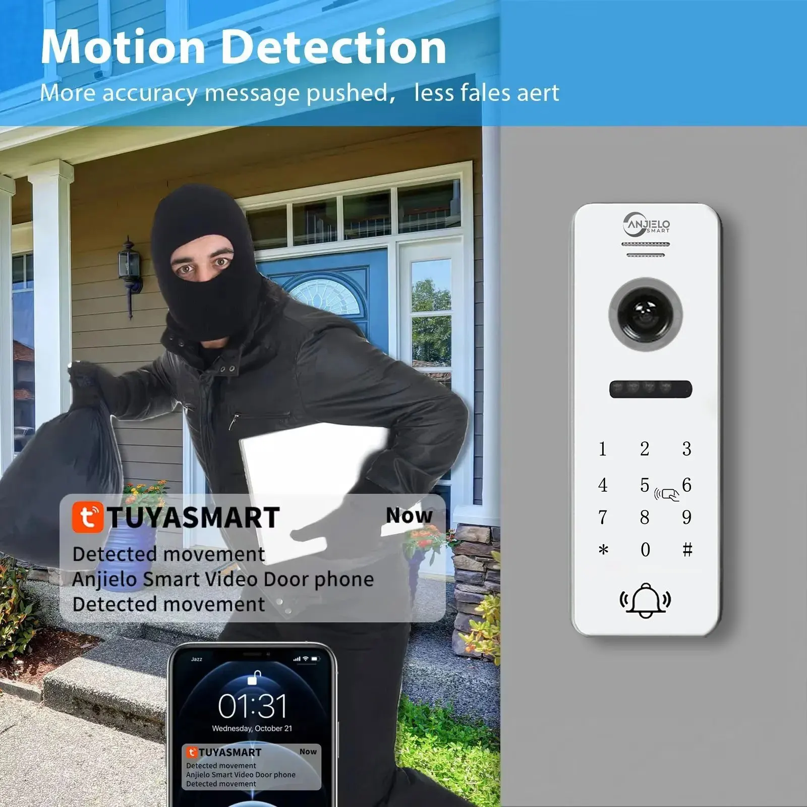 1080P Tuya Smart Video Door Intercom System IC Card Password Unlocking 7 Inch 10 Touch Monitor Doorbell Apartment