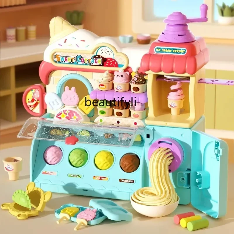 2024 novos brinquedos de sorvete infantil de 3 a 6 anos, quebra-cabeça popular, casa de brincar para meninas