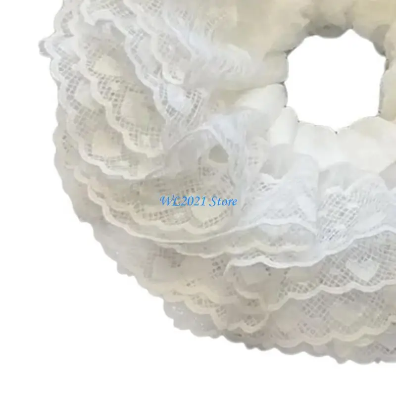 ربطات شعر أنيقة كبيرة الحجم للنساء والفتيات من G5GC، ربطة شعر مرنة من الدانتيل بطبقة مزدوجة