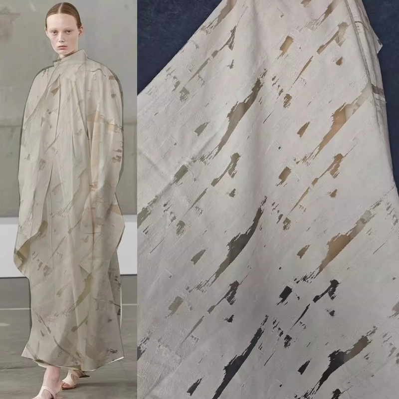 

Beige Cotton Artistic Shirt Womens Summer Dress Curtains Fabric Handmade for Sewing Home Designer Decoration Crafts Materials