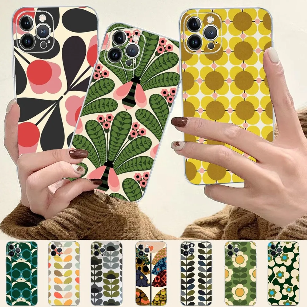 

Multi Stem O-Orla K-Kiely Folio Phone Case Silicone Soft for iphone 16 15 14 13 12 11 Pro Mini XS MAX Plus X Cover