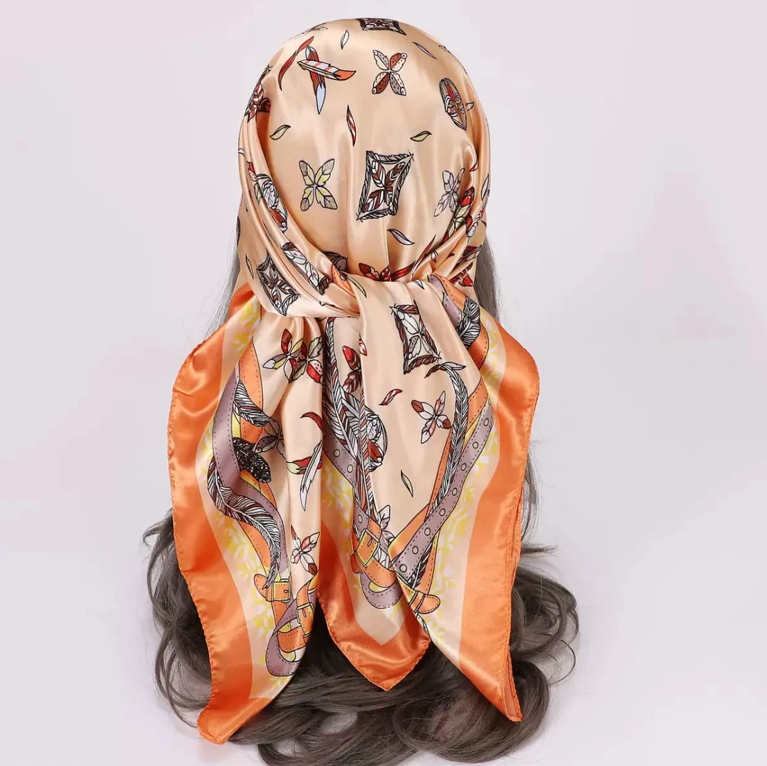 Women's silk scarves Middle East Dubai scarf 90 * 90CM square scarf scarf scarf Europe and the United States cross-border wholes