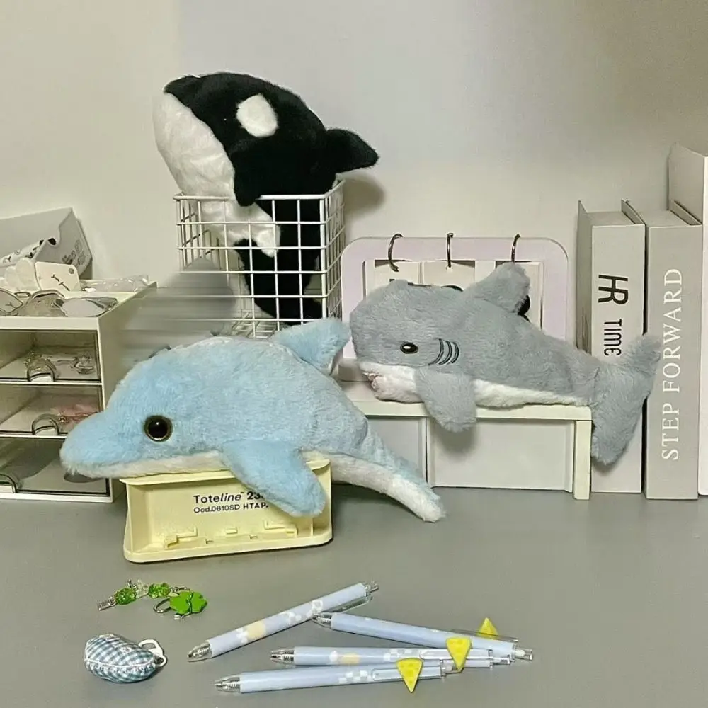 Cartoon Federmäppchen Wal/Hai/Delphin Puppe Tragbare Stifttasche Marine Animal Series Briefpapierbeutel Schulbedarf