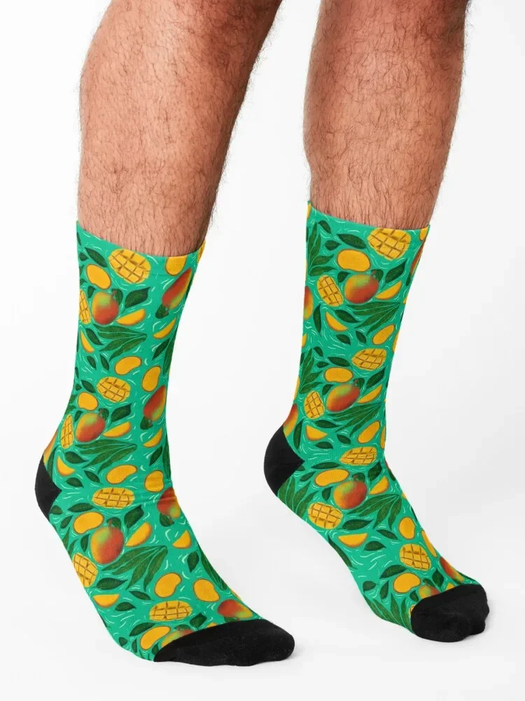 Винтажные Носки с рисунком манго, новинка, чулки, мужские свободные носки до щиколотки для мальчиков, женские носки
