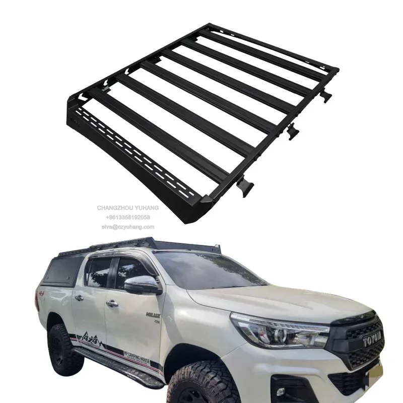Roof Rack Roof Platform for  Hilux Revo 2015-2025 Aluminum Roof Basket Cargo Cer Lage Rack