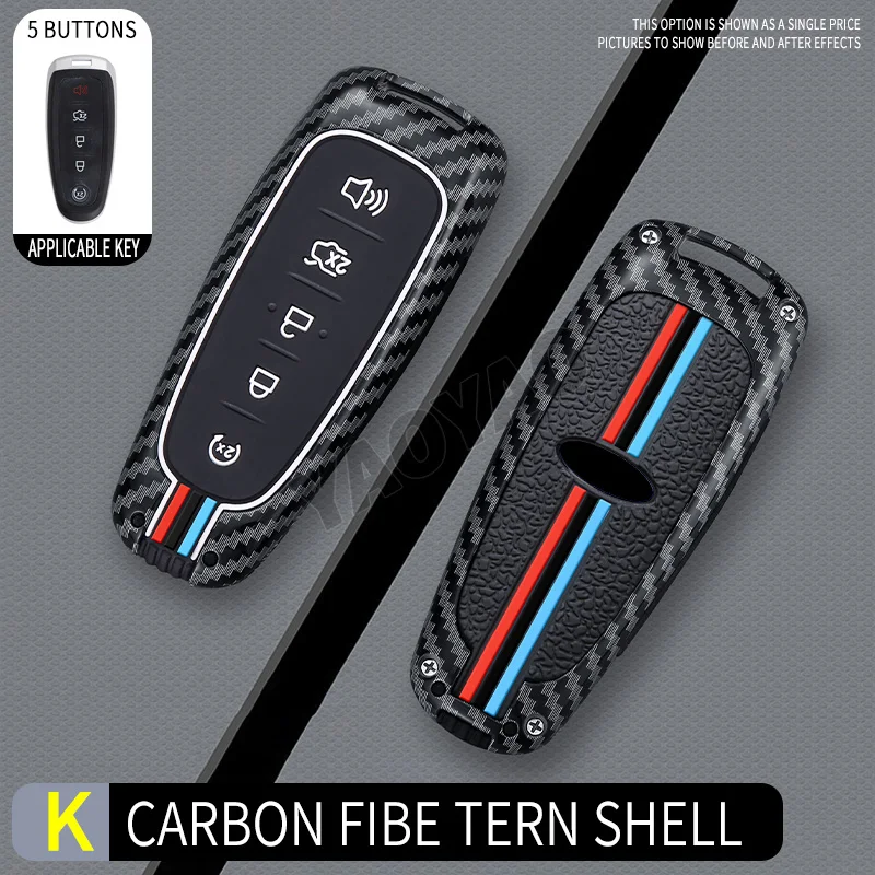2025 Fashion Zinc Alloy Car Key Case Cover Key Bag Shell Fob For Ford Escape Focus C Max Kuga Edge Explorer Taurus K