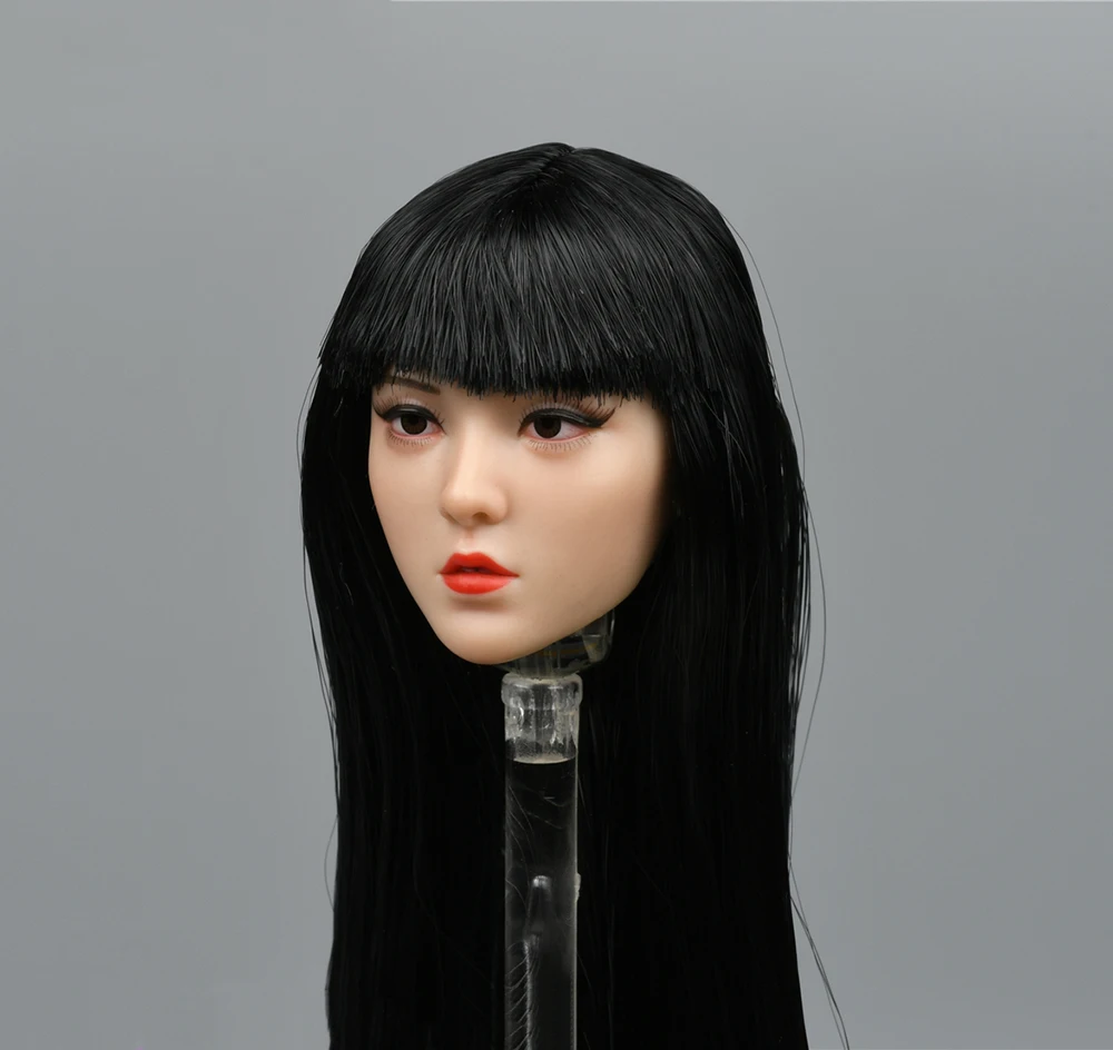 Flagset 1/6 FS 73040 The Korean Garrison Female Officer Realistic Asia Head Sculpture Long Hair Model For 12inch Action Figures