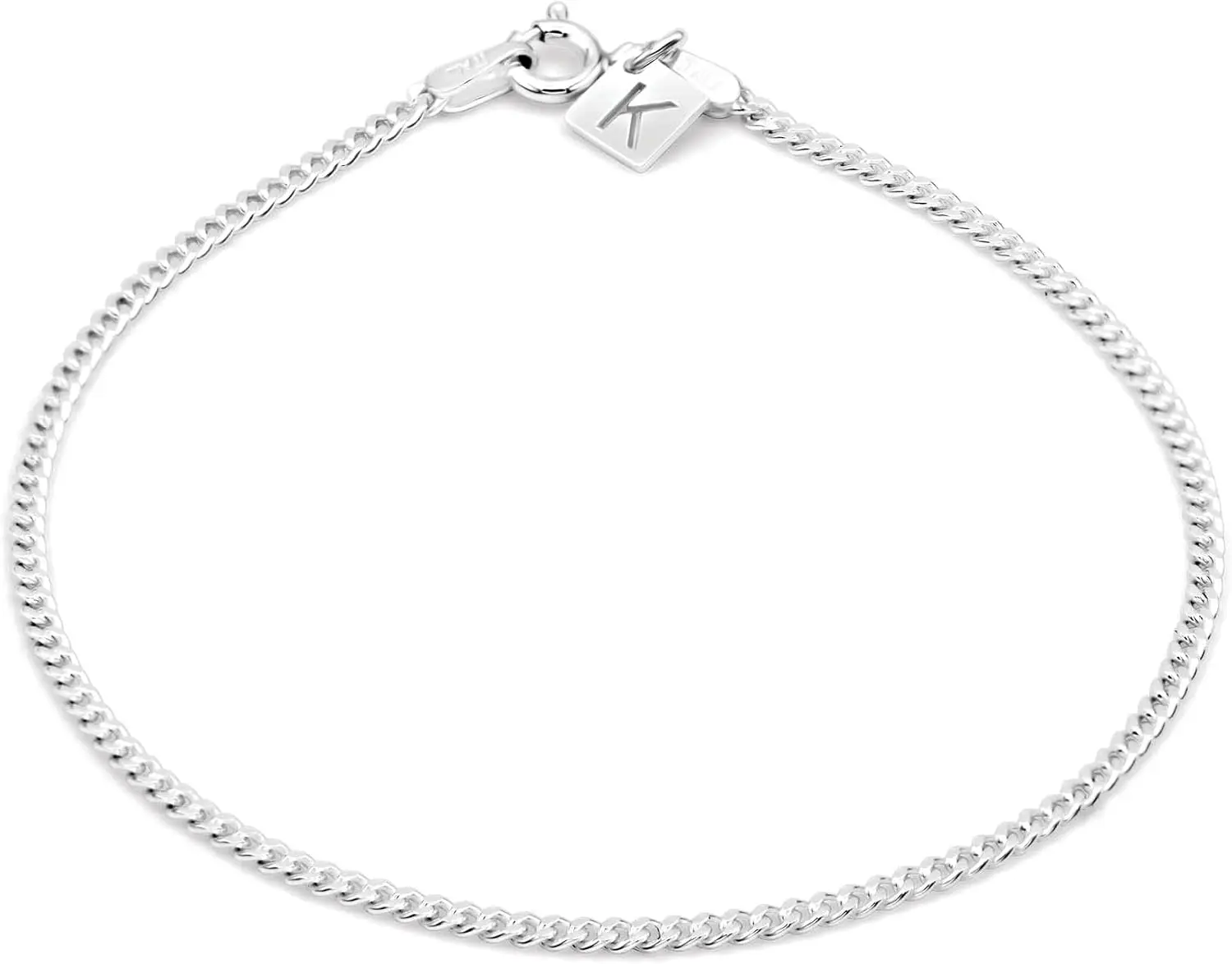 

Sterling Silver Bracelets for Women - 2mm Miami Chain Bracelet | Dainty Silver Bracelet Anklet for