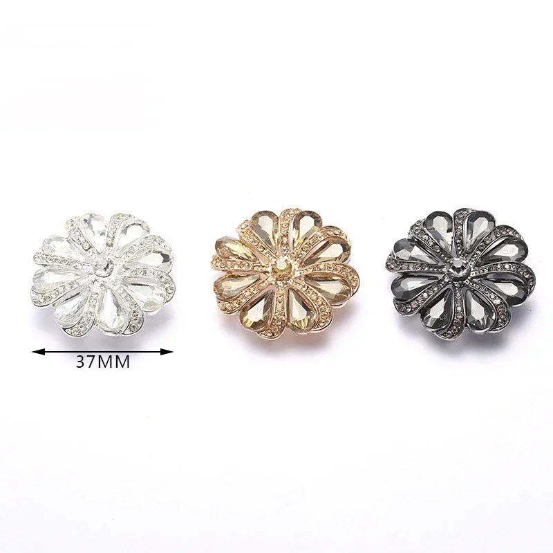 1 Set/lot New Fashion Metal Buttons Rhinestone Duckbill Buckle For Fur Coat Accessory