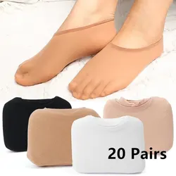 20 Pairs Women Summer Invisible Footsies Shoe Liner Trainer Ballerina Boat Ladies Thin Slippers Transparent Socks