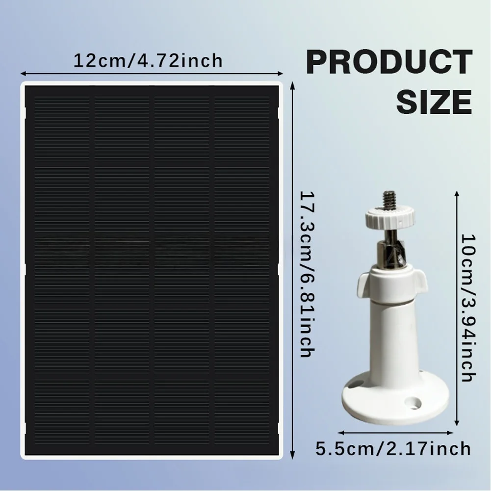 1 Piece 2W 5V Solar Charging Panel Type C Port For Farm Garden Outdoor Monitoring High Efficiency Crystalline Silicon Module