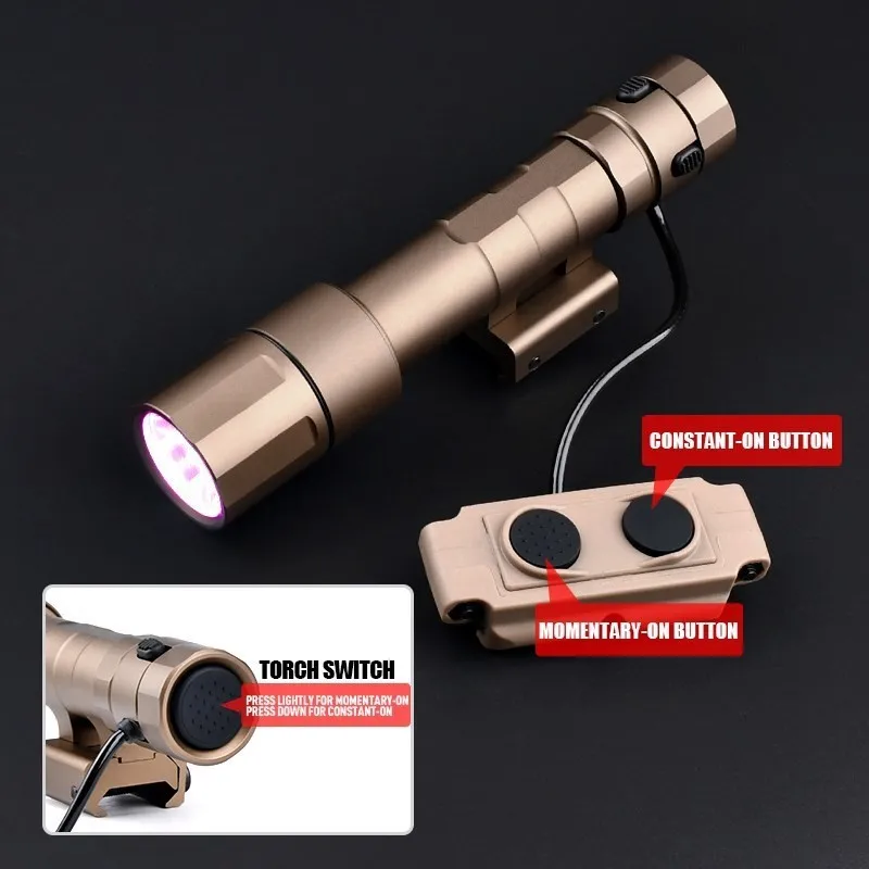 WADSN Tactical Metal REIN 2.0 IR Flashlight Ultra Bright light Air Gun Weapon Hunting Reconnaissance Light Airsoft Accessories