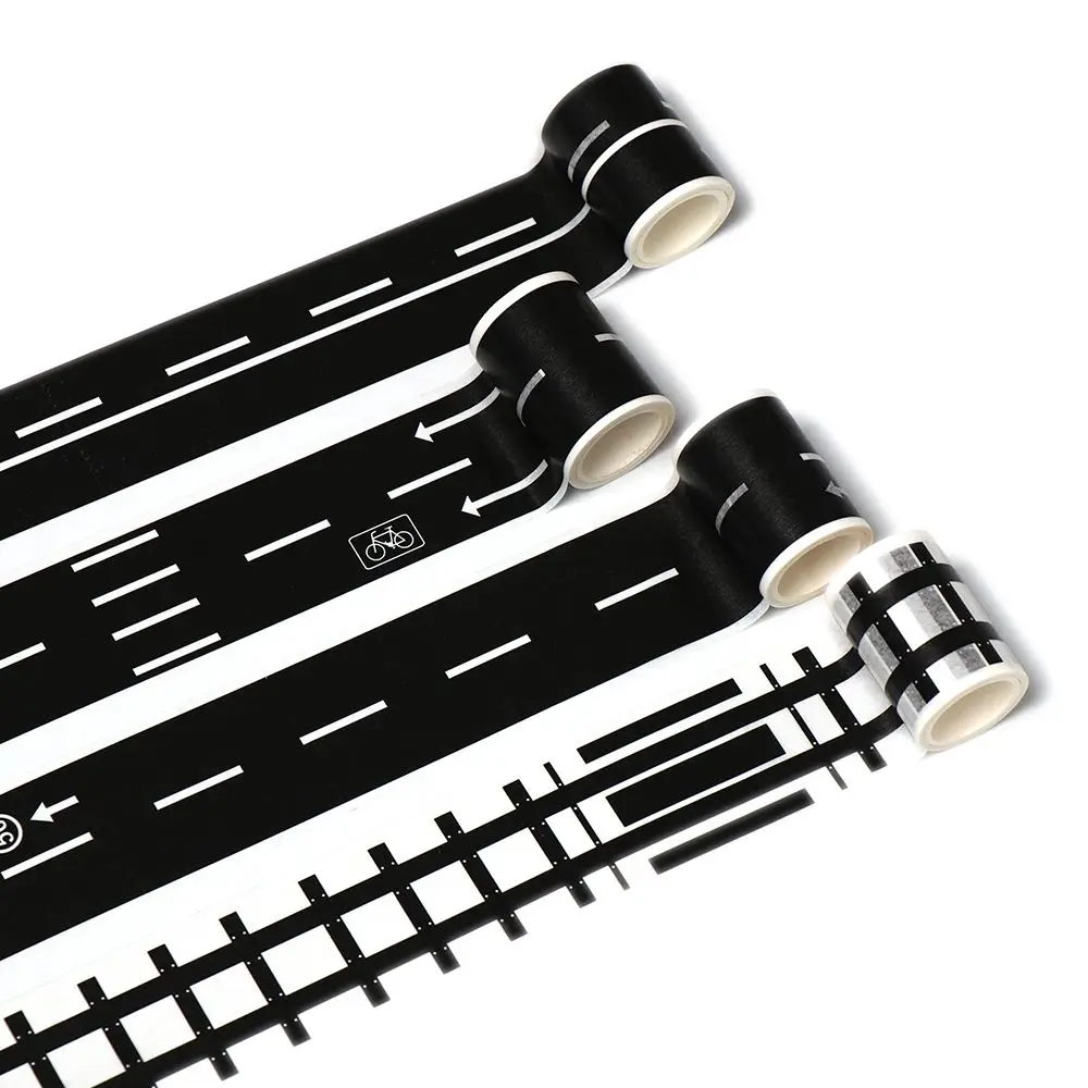 1/5Pcs Railway Road Tape Sticker Wide Traffic Road Adhesive Masking Tape for Kids Study Road Signs Safety Education