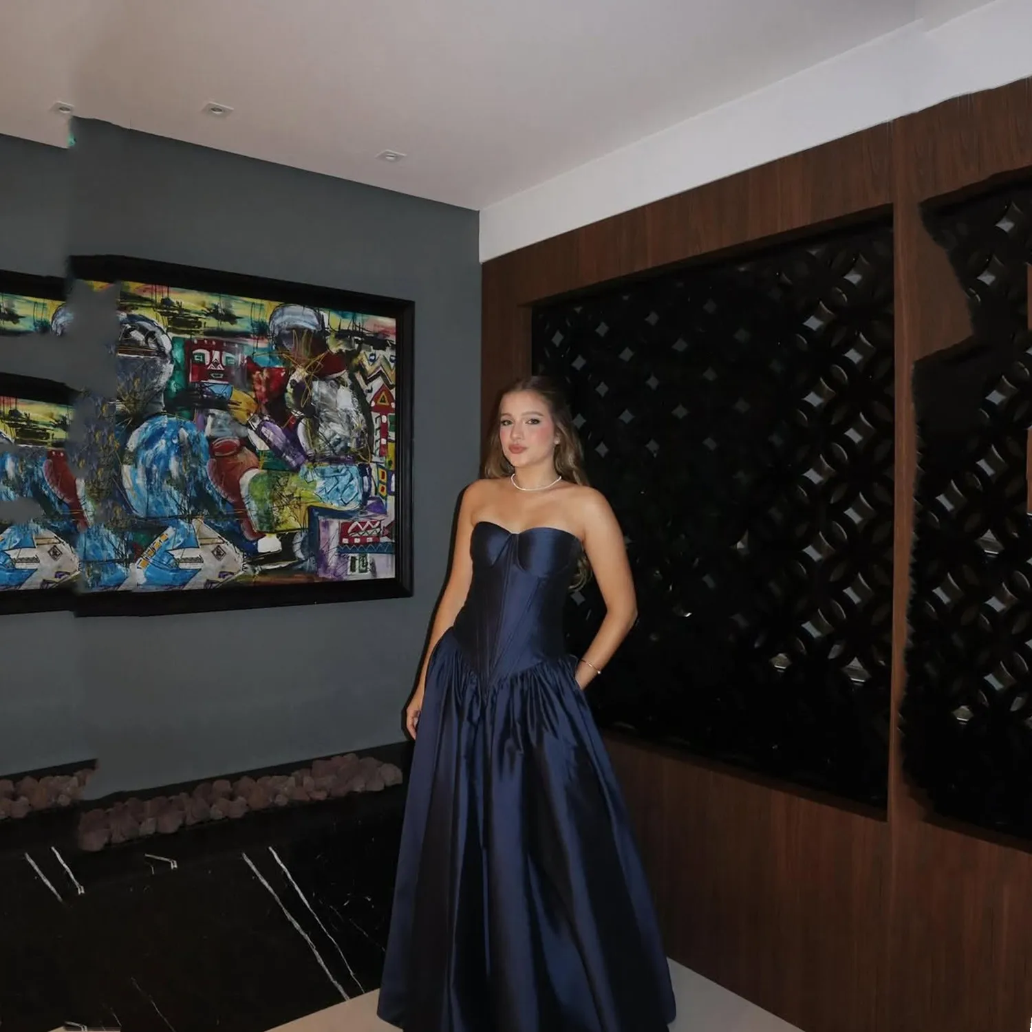

Aileen Vestidos De Festa Elegant Party Dresses 2025 Navy Blue Prom Dress Sweetheart Women Evening Dress Satin Customized A-line