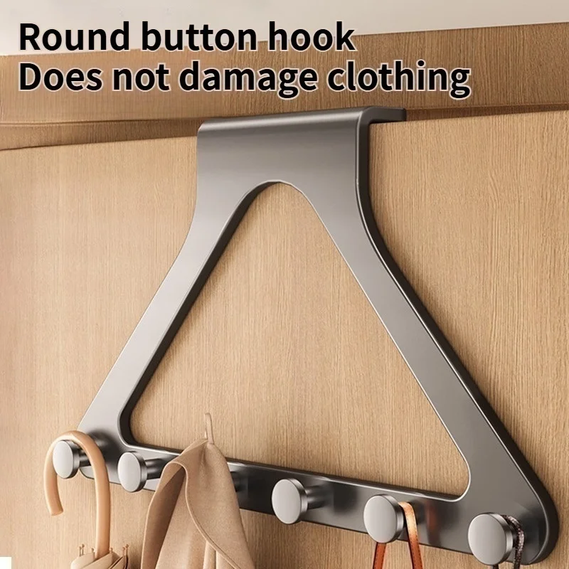 1pc Home Storage Bathroom Door Hanger Clothes Hanging Rack Over The Door Plastic Organization Hooks, Purse Holder For Bags Rails view 4
