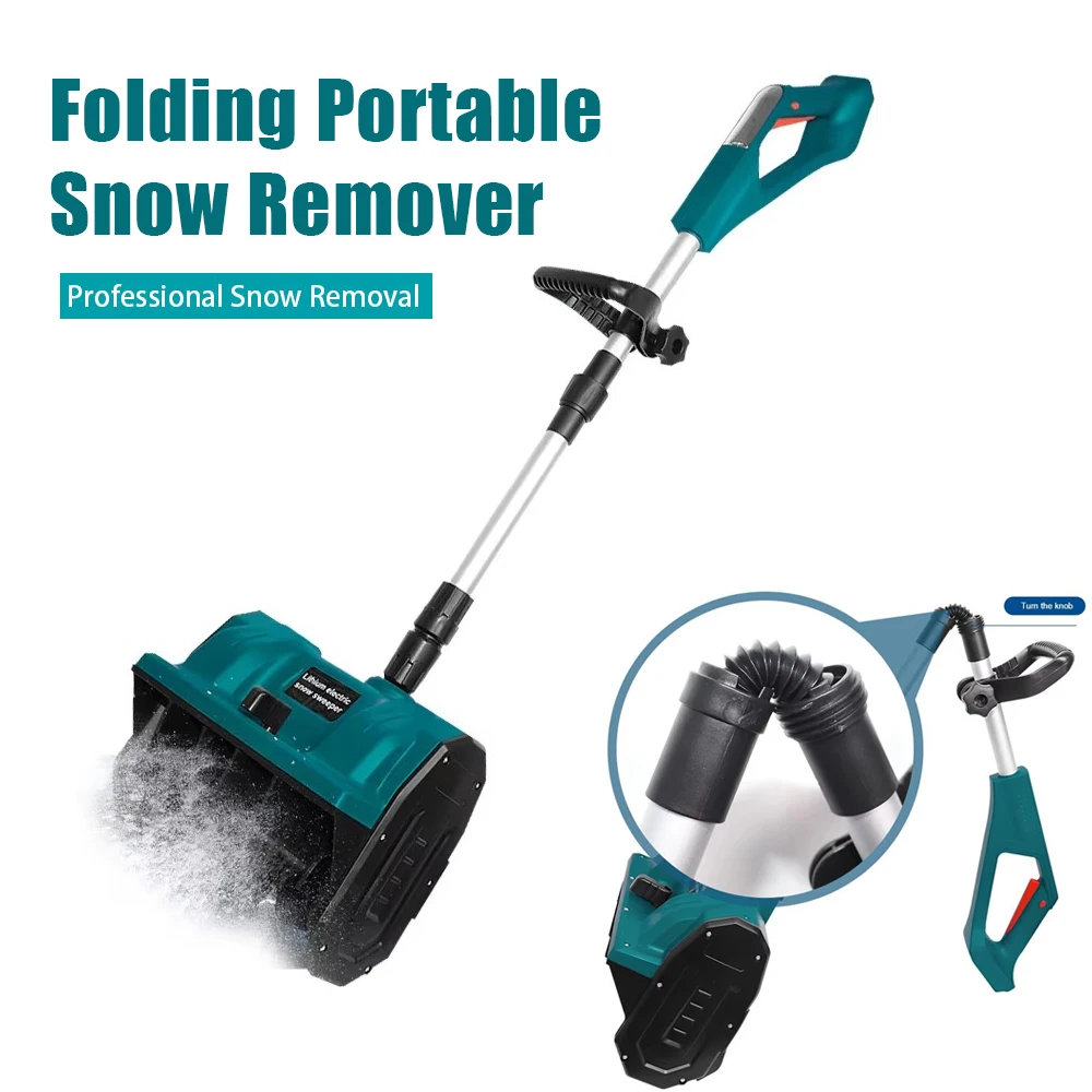 Portable Collapsible Snowplow Handheld Snowplow Home Electric Model Snowplow Electric Snow Blower Snow Shovel(NO Battery)