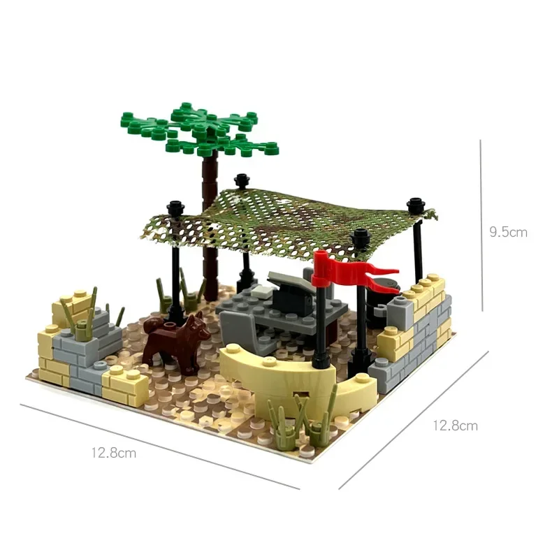 Building blocks desert military scene outpost command camp DIY assembling small particle building blocks MOC scene wholesale