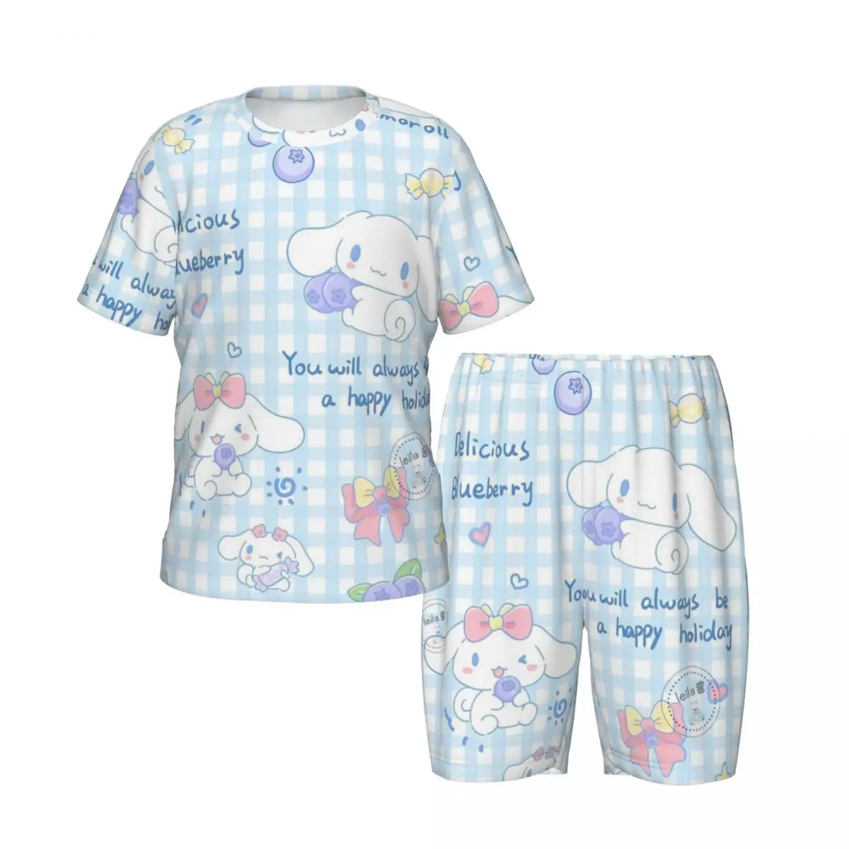 Sanrio Cinnamoroll New Summer Plus Size 4XL Pajamas Set for boys girls Nightwear