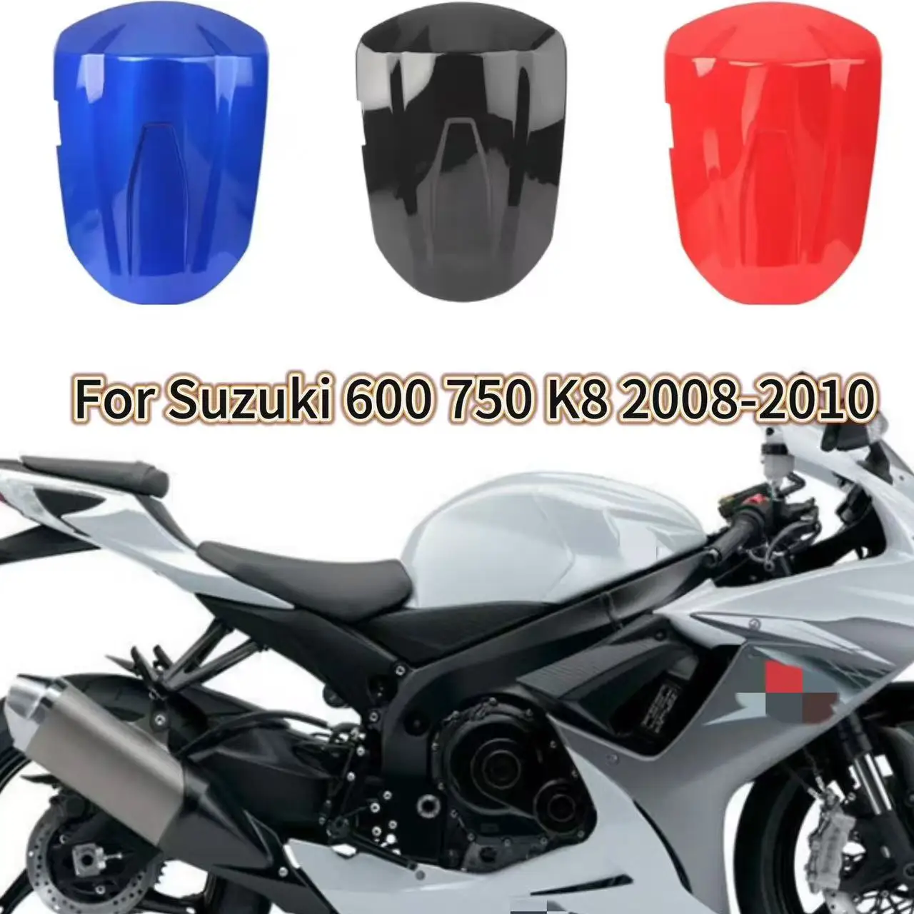 For Suzuki GSXR 600 750 GSXR600 GSXR750 K8 2008 2009 2010 Motorcycle Rear Passenger Cowl Seat Back Cover Fairing Part