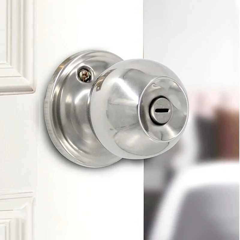 

Three-bar Spherical Knob Lock Stainless Steel Universal Door Lock Hardware Accessories for Bedroom Living Room and Bathroom