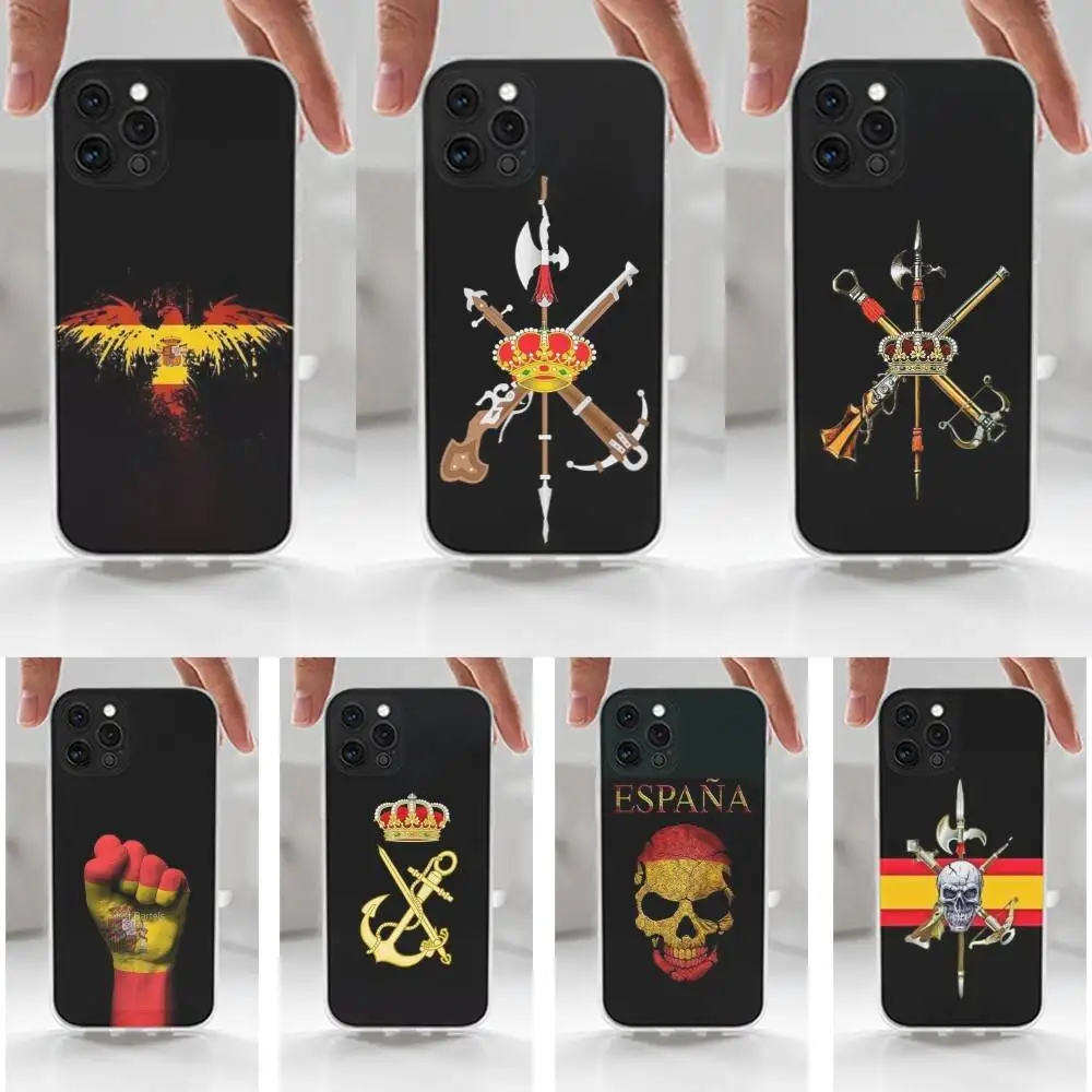 

S-Spanish L-Legion Phone Case For iPhone,14,13,12,15,Pro,Max,Plus,11,17,16,X,XS,XR,SE,Mini Transparent Soft Cover