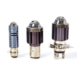 1pcs H4 BA20D Led Bulbs Motorcycle Headlight Hi/Lo Beam Dual Color Motorbike 3000K 6000K Scooter ATV Accessories Projector Lens
