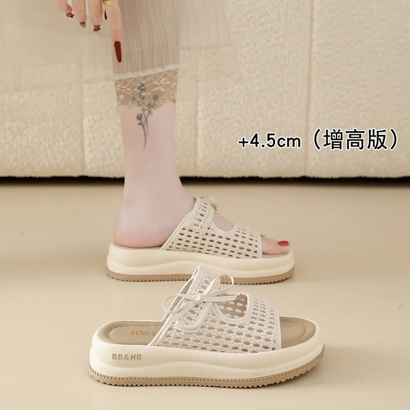 Deep Groove Ladies Summer Slippers Anti Slip Non Skid Base Adapt Wet Pavement for Rainy Day Commute Outdoor Walking and Daily