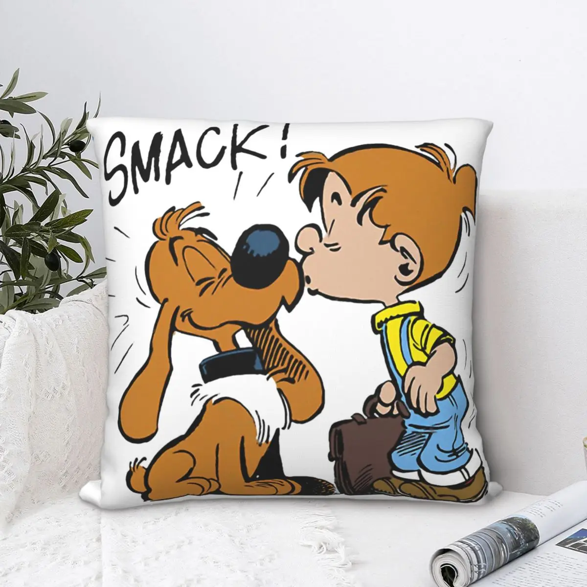 Smack Polyester Cushion Cover Boule Bill Caroline Children Comics For Livingroom Office Decorative Kawaii Throw Pillowcase