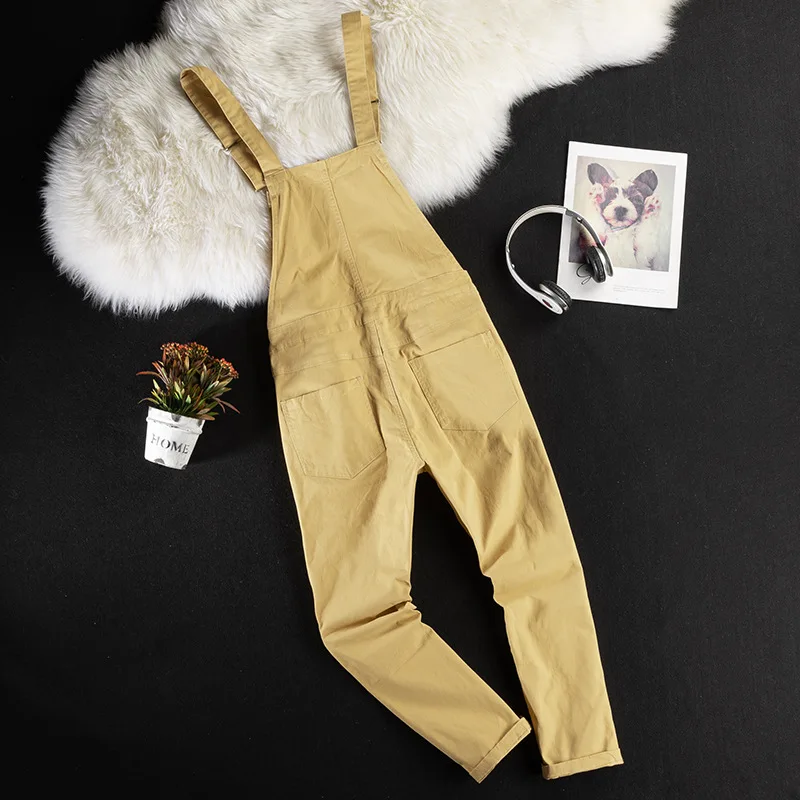 男性よだれかけパンツ 9 点パンツサスペンダーオーバーオールジャンプスーツストレートスキニースリムフィット固体ジャンプスーツズボンカジュアルロングパンツ