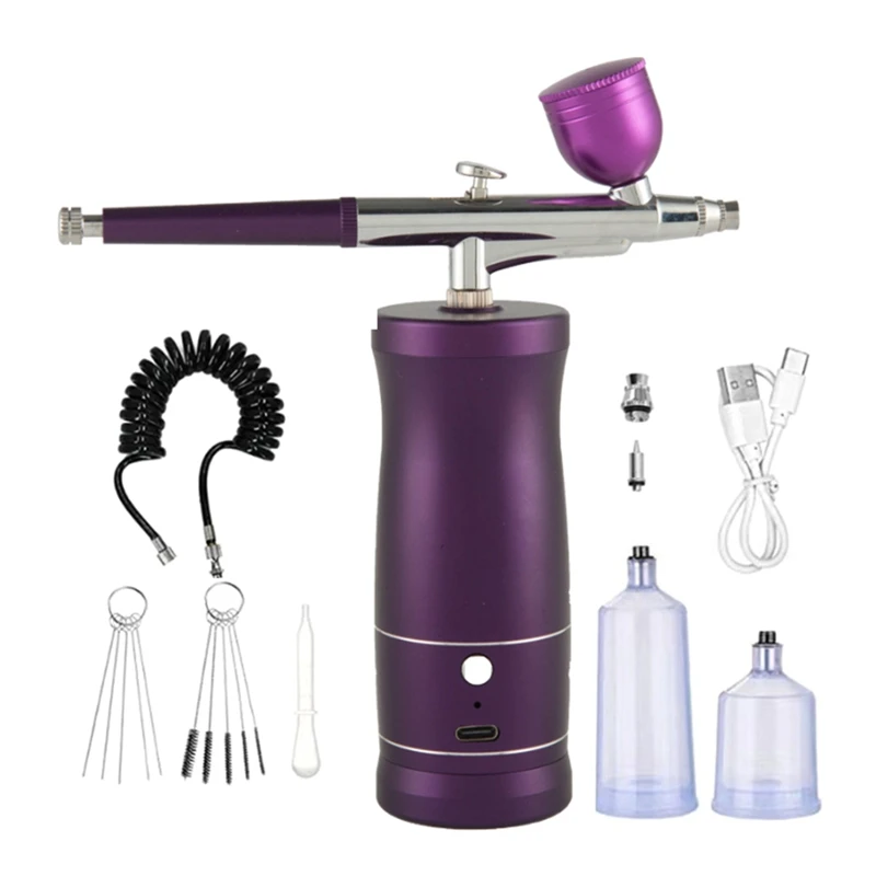 Airbrush Kit Handheld Airbrush Rechargeable Airbrush Compressor Airbrush Set For Nail Art Barber Makeup Painting