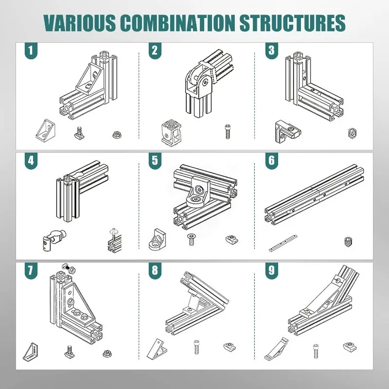 2020 فولت فتحة الألومنيوم النتوء الأوروبي القياسية بأكسيد السكك الحديدية الخطية لأجزاء الطابعة ثلاثية الأبعاد وCNC لتقوم بها بنفسك 800 مللي متر الأسود