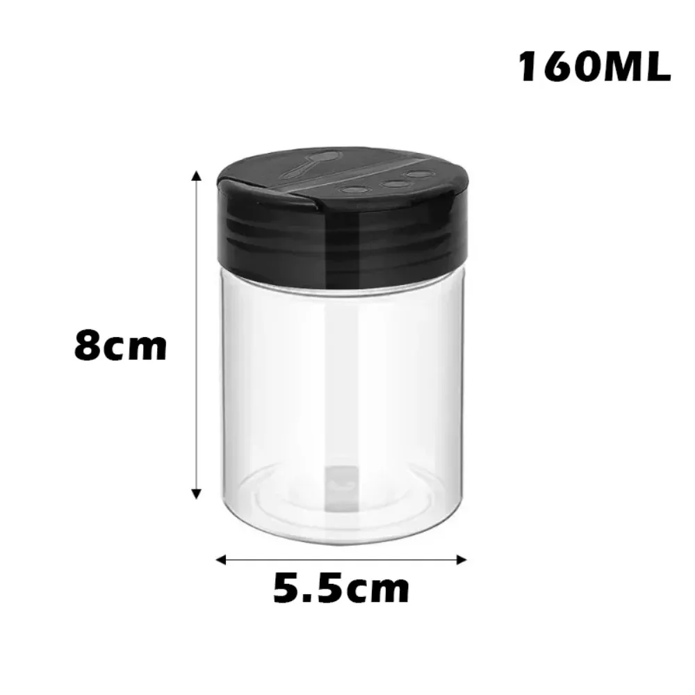 Simple Plastic Seasoning Jar 100/160/250ML Portable Salt Cellar Empty Pepper Shaker Kitchen