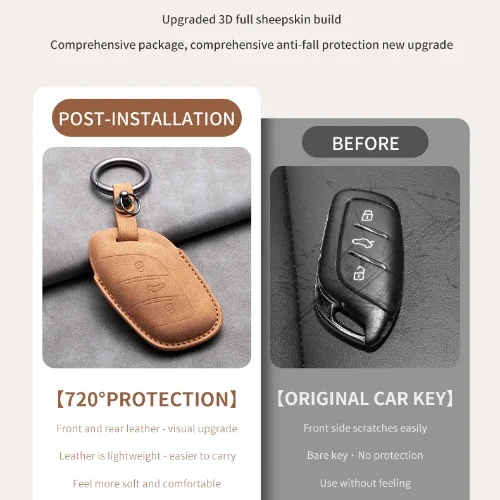 3 Buttons Car Remote Key Case Cover for MG4 2023 Mg6 Ev MG HS GT ZS EV ZX MG5 for Roewe RX3 RX5 RX8 ERX5 I6 I5 Leather Key Fob