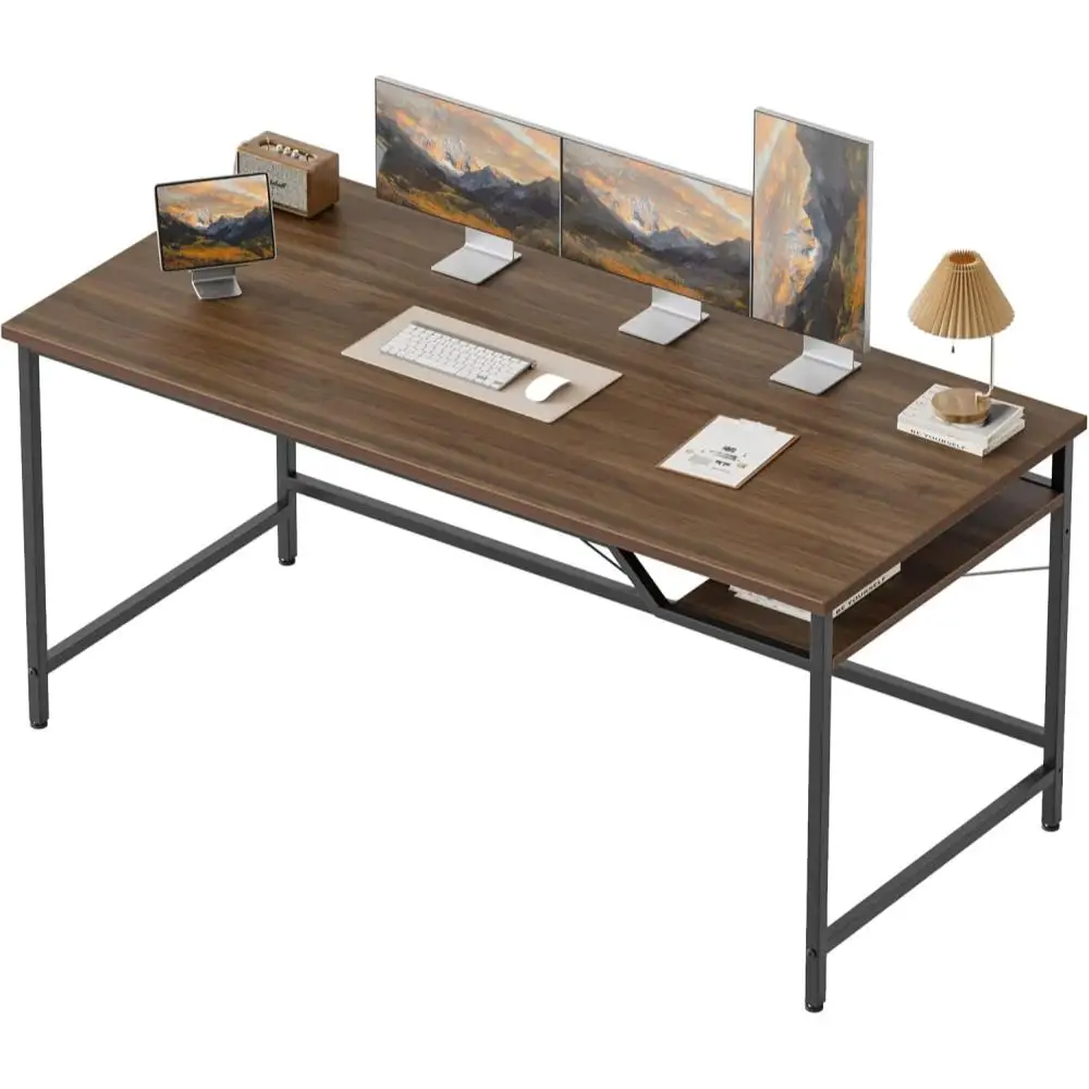 55 inch Computer Desk, Gaming Desk for Small Spaces, Modern Simple Style Table for Home Office, Study Student Writing Ta