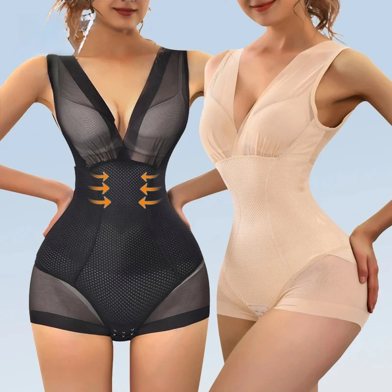 

Sexy mesh shapewear women bodysuit push up bra redress tank top waist trainer tummy tuck Bodyshaper transparent lingerie