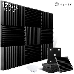 Soundproofing Studio 12 Pack, KTV dźwiękochłonne panele piankowe podkładka z gąbki, ściana izolacyjna do domu dźwiękoszczelna pianka dekoracja domu