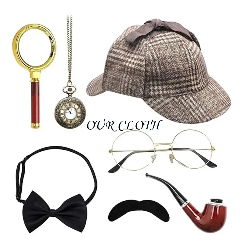 

Detective Costume Accessories Detective Hat Necktie for Halloween Y1AC