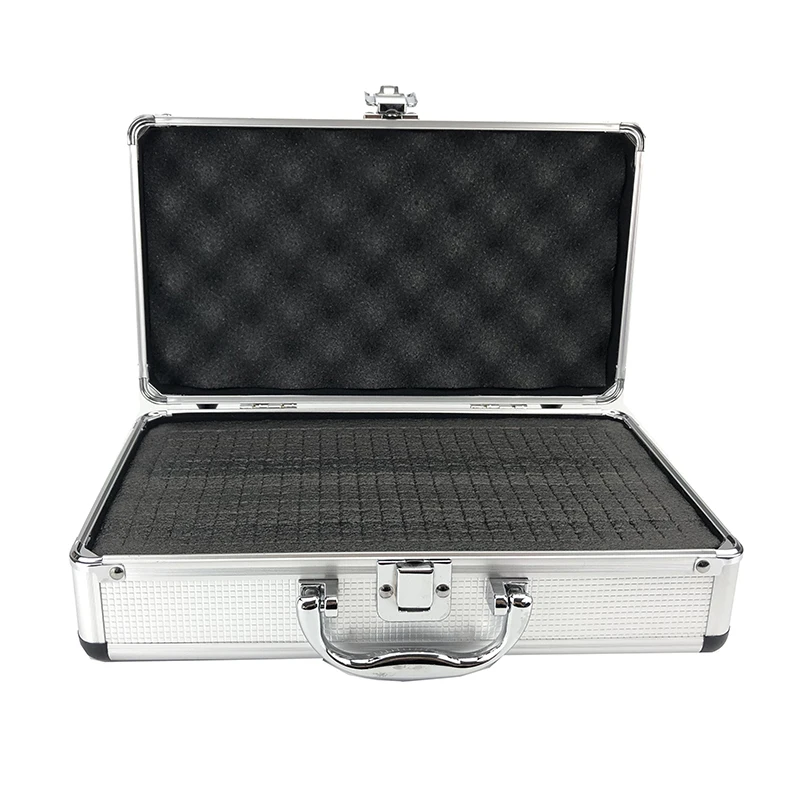 1pc Aluminum Tool Box Portable Tool Case Storage Suitcase Safety Box Equipment Instrument Case File Storage Box With Lock