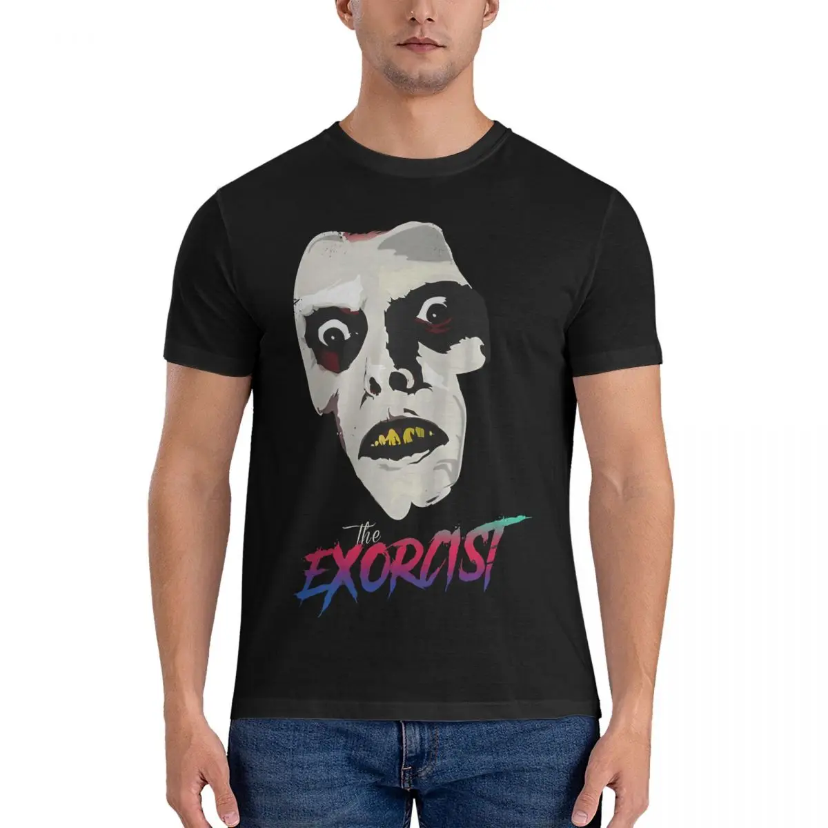 Leisure Core T-Shirt for Men Round Collar Cotton T Shirts T-The Exorcist Short Sleeve Tees Gift Idea Clothes