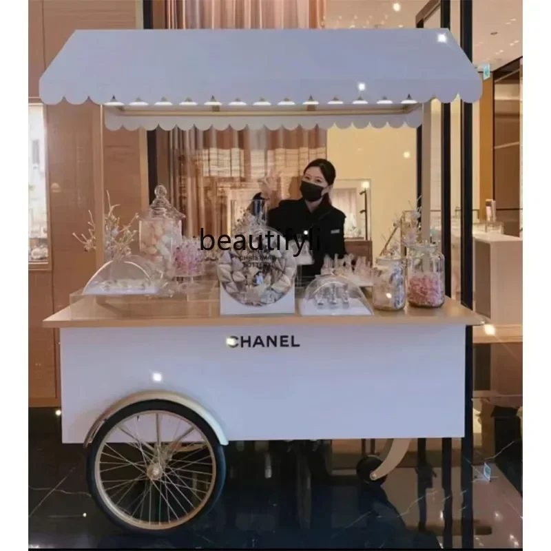 

A57 Multifunctional decorative float stall mobile hand push coffee activity exhibition field exhibition car