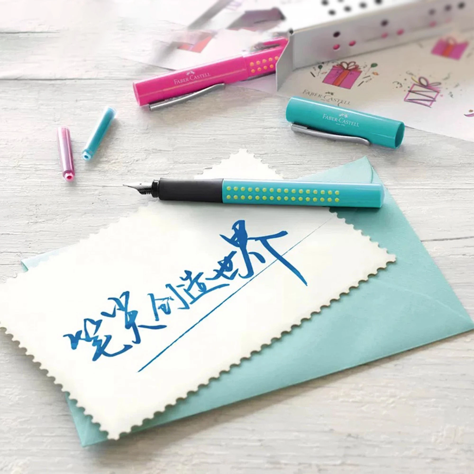 Faber-Castell 30ml Ink Refill for Fountain Pen – Non-Carbon Black/Blue Ink Bottle Smooth Flow High-End Writing Refill Ink Supply