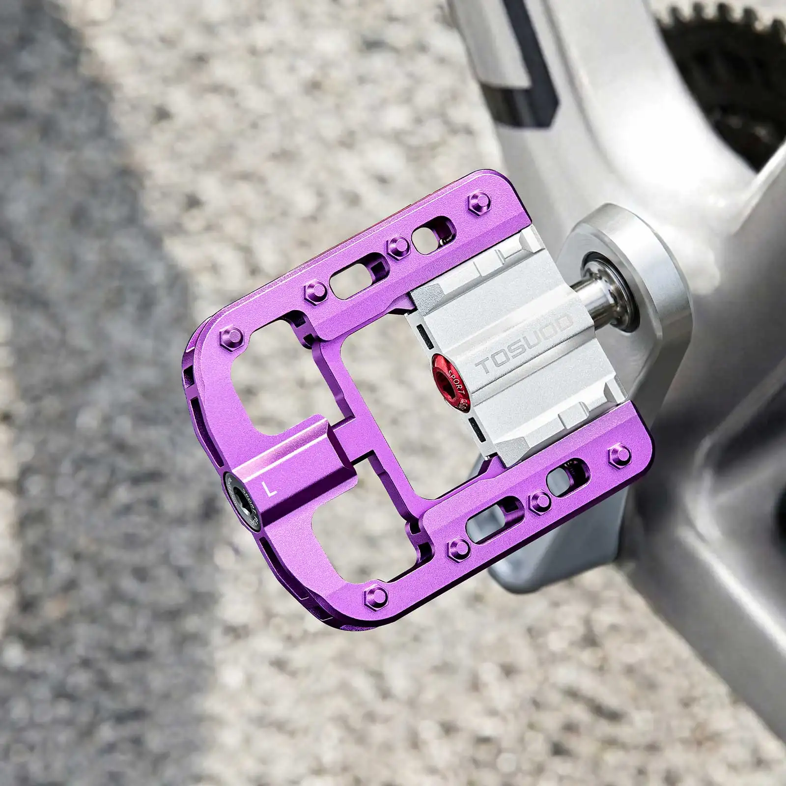 TOSUOD Aluminium-Legierung Fahrradpedale Rutschfeste CNC MTB Rennrad Flachpedale 3 Lager Fahrradpedale – Detail 12