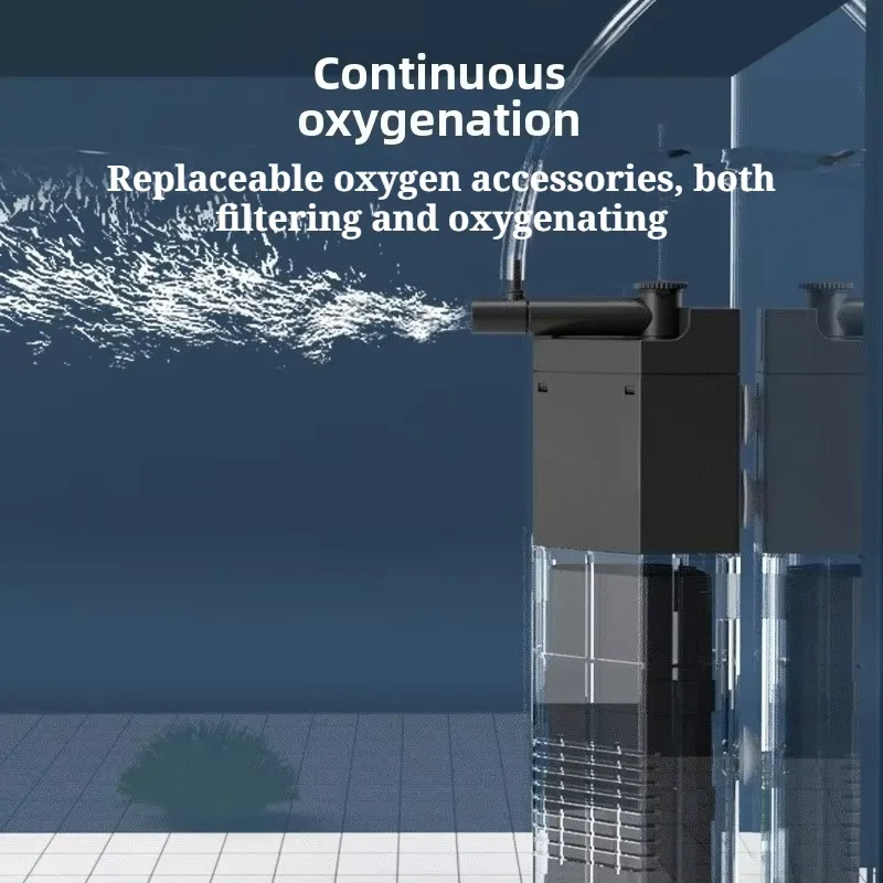 

Fish Tank Filter with Built-in Silent Oxygen Pump for Diving, Fish Turtle Tank Filter for Aquarium