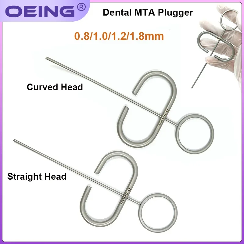 Plugger de implante Dental MTA, colector de implante óseo en polvo, aplicador de relleno de dientes de cemento, punta curva recta, instrumento de dentista