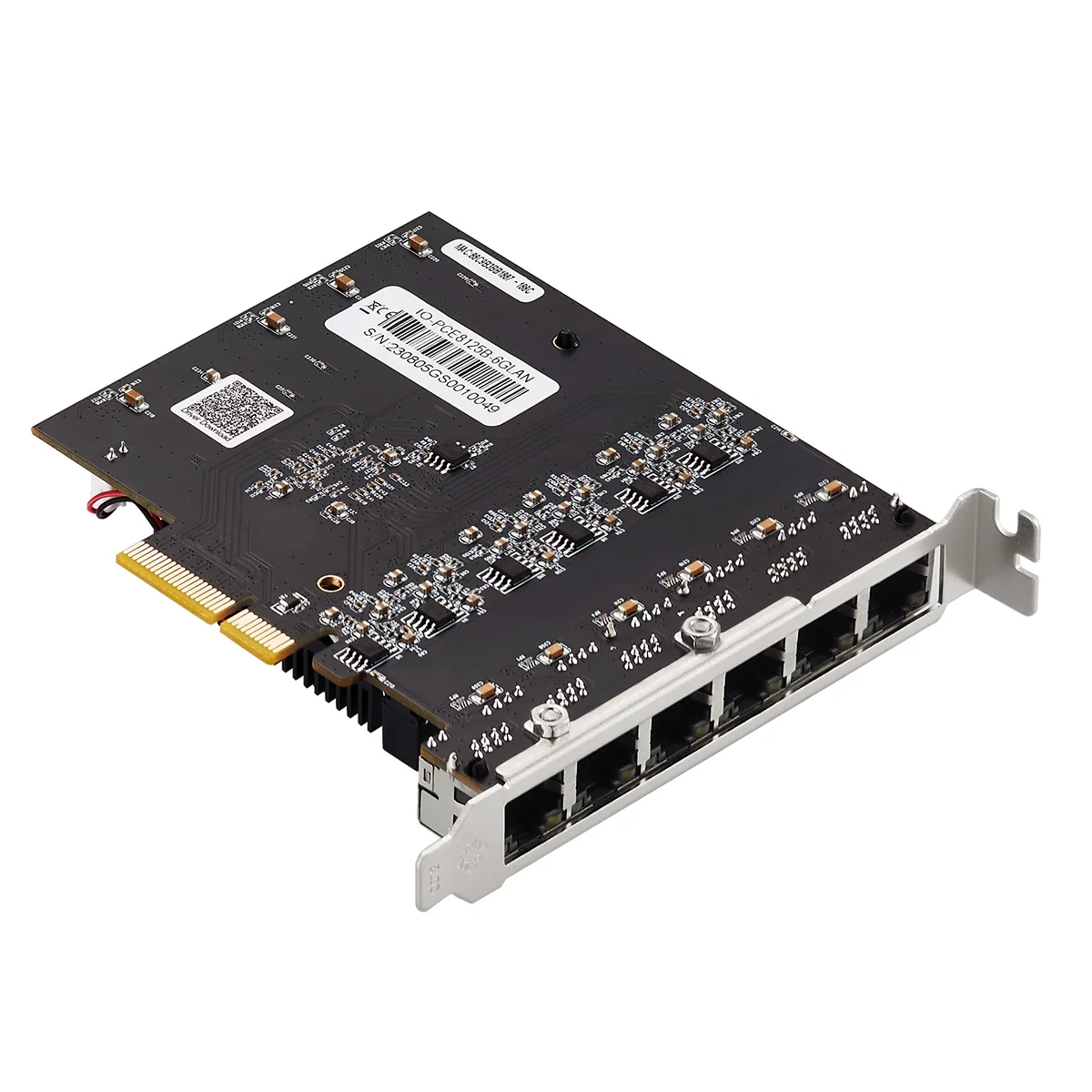 6 Ports PCIe 2.5 Gigabit Network Card RJ45 2500Mbps NIC Realtek 8125B Chip for 2.5G Vision Industrial Camera Capture