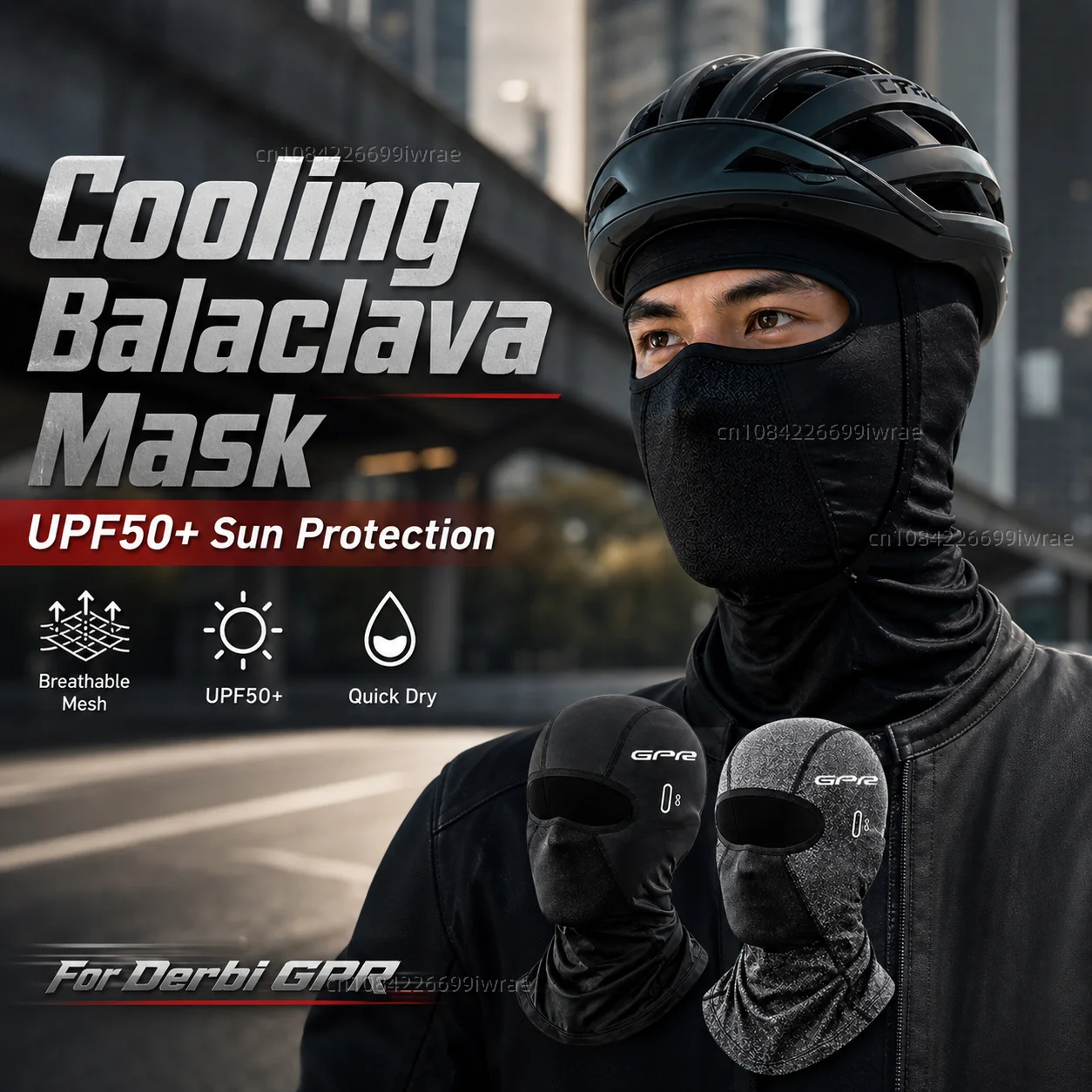 

Cooling Motorcycle Balaclava Mask UPF50+ UV Protection Breathable Face Cover Summer For Derbi GPR 50 125 75 Sport 125 2t 4t