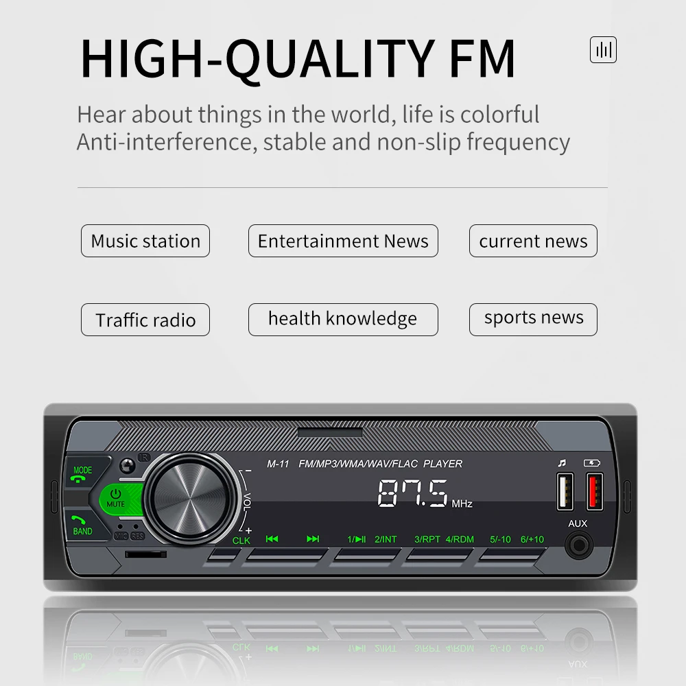 Rimoody Universal 1DIN مشغل MP3 للسيارة بلوتوث عالي الجودة FM USB TF راديو السيارة مساعد الصوت APP الهاتف المحمول التحكم عن بعد